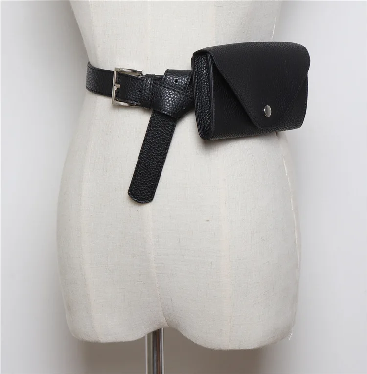 sac banane en cuir noir