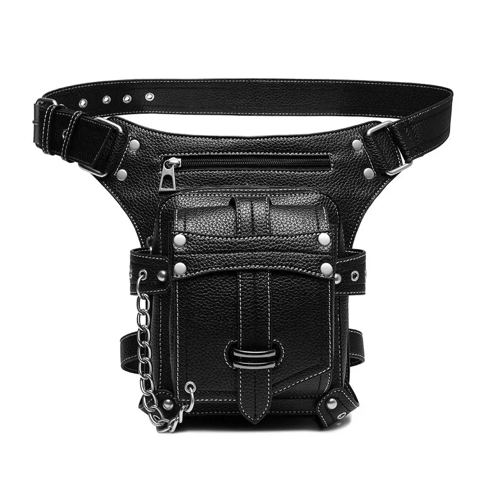 pochette ventrale cuir noir