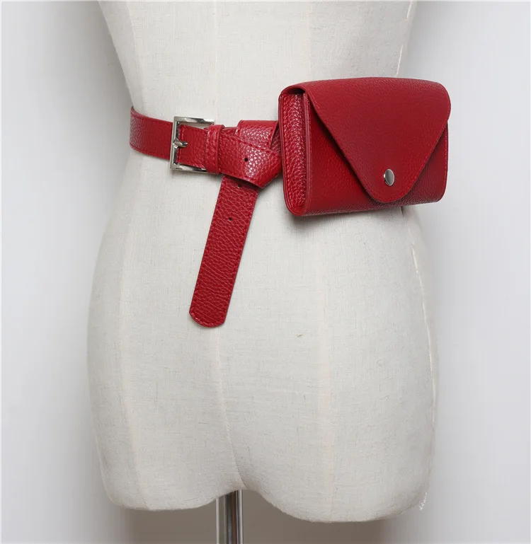 sac banane en cuir rouge